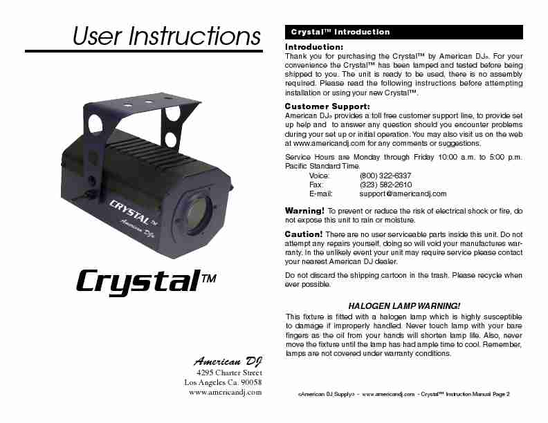 American DJ DJ Equipment Crystal-page_pdf